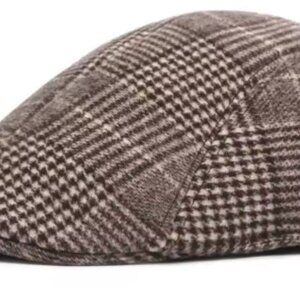 The NEW Boston Scully styled Brown Tweed Beret Duck Bill Cap / Hat is a "One siz